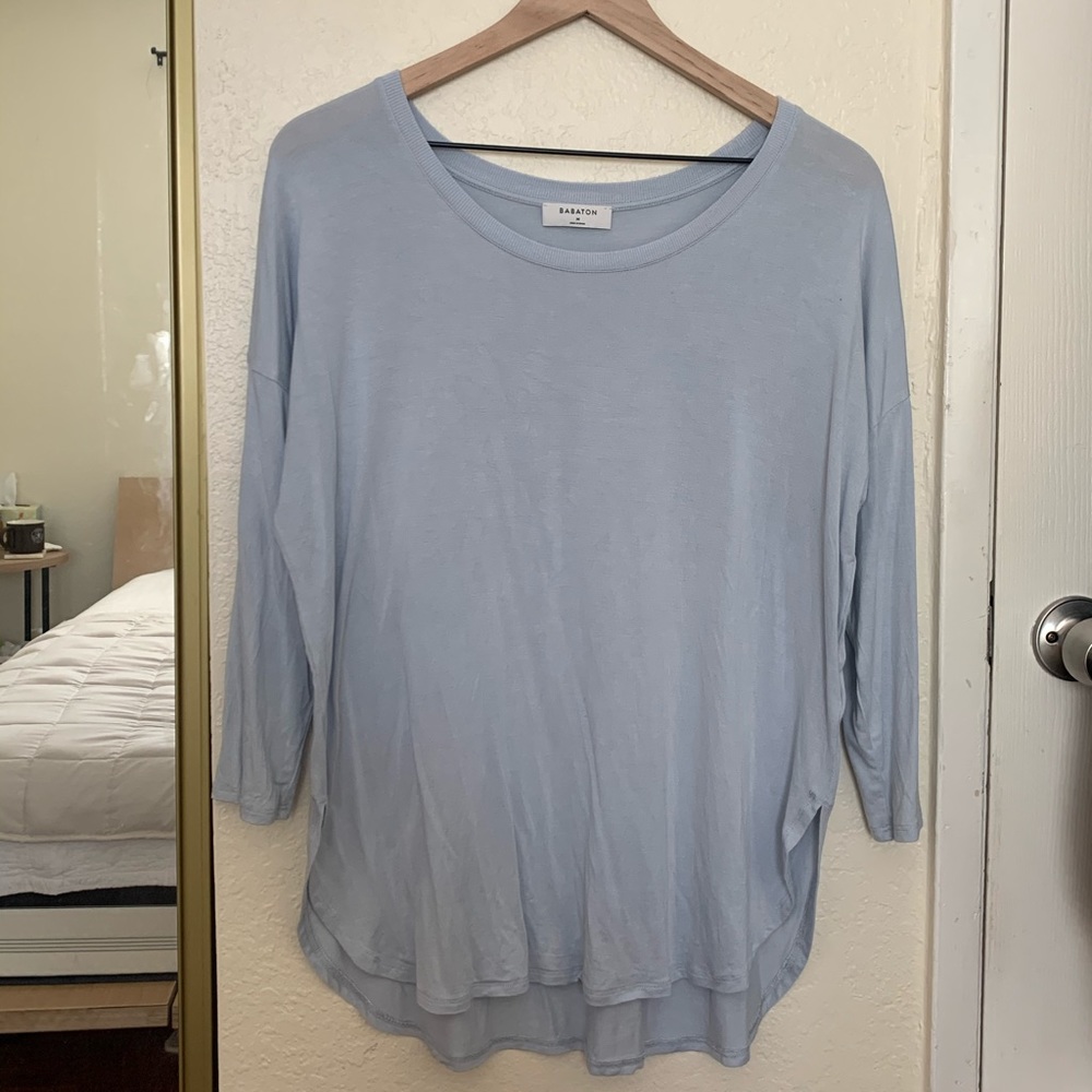 Aritzia Babaton Blouse Top sz M Blue